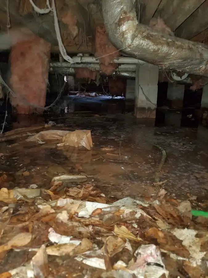 Crawl space flood assessment for Commercial Water Damage Restoration in Benton